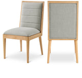 Bristol Dining Chairs - Set of 2 Modern Channel Tufted Chairs with Stylish Wood Frame for Dining Room