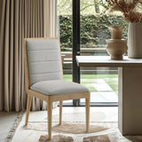 Bristol Dining Chairs - Set of 2 Modern Channel Tufted Chairs with Stylish Wood Frame for Dining Room