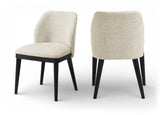 Valeo - Linen Textured Fabric Upholstered Dining Chair (Set of 2) - Painted Black Base