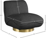 Geneva Contemporary Swivel Accent Chair with Brushed Gold Base and Solid Wood Frame for Stylish Comfort