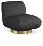 Geneva Contemporary Swivel Accent Chair with Brushed Gold Base and Solid Wood Frame for Stylish Comfort