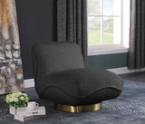Geneva Contemporary Swivel Accent Chair with Brushed Gold Base and Solid Wood Frame for Stylish Comfort