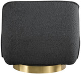 Geneva Contemporary Swivel Accent Chair with Brushed Gold Base and Solid Wood Frame for Stylish Comfort