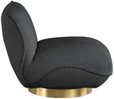 Geneva Contemporary Swivel Accent Chair with Brushed Gold Base and Solid Wood Frame for Stylish Comfort