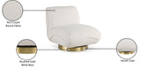 Geneva Contemporary Swivel Accent Chair with Brushed Gold Base and Solid Wood Frame for Stylish Comfort