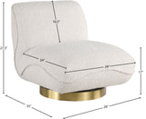 Geneva Contemporary Swivel Accent Chair with Brushed Gold Base and Solid Wood Frame for Stylish Comfort