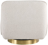 Geneva Contemporary Swivel Accent Chair with Brushed Gold Base and Solid Wood Frame for Stylish Comfort