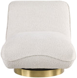 Geneva Contemporary Swivel Accent Chair with Brushed Gold Base and Solid Wood Frame for Stylish Comfort