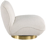 Geneva Contemporary Swivel Accent Chair with Brushed Gold Base and Solid Wood Frame for Stylish Comfort