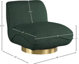 Geneva Contemporary Swivel Accent Chair with Brushed Gold Base and Solid Wood Frame for Stylish Comfort