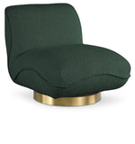 Geneva Contemporary Swivel Accent Chair with Brushed Gold Base and Solid Wood Frame for Stylish Comfort