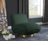 Geneva Contemporary Swivel Accent Chair with Brushed Gold Base and Solid Wood Frame for Stylish Comfort