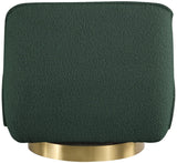 Geneva Contemporary Swivel Accent Chair with Brushed Gold Base and Solid Wood Frame for Stylish Comfort