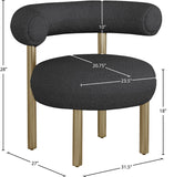 Bordeaux Contemporary Accent Chair with Curved Back Support and Stylish Iron Frame for Comfort