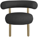 Bordeaux Contemporary Accent Chair with Curved Back Support and Stylish Iron Frame for Comfort