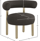 Bordeaux Contemporary Accent Chair with Curved Back Support and Stylish Iron Frame for Comfort