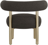 Bordeaux Contemporary Accent Chair with Curved Back Support and Stylish Iron Frame for Comfort