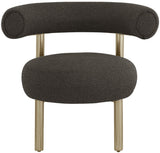 Bordeaux Contemporary Accent Chair with Curved Back Support and Stylish Iron Frame for Comfort