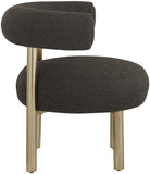 Bordeaux Contemporary Accent Chair with Curved Back Support and Stylish Iron Frame for Comfort