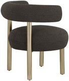 Bordeaux Contemporary Accent Chair with Curved Back Support and Stylish Iron Frame for Comfort