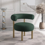 Bordeaux Contemporary Accent Chair with Curved Back Support and Stylish Iron Frame for Comfort