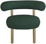 Bordeaux Contemporary Accent Chair with Curved Back Support and Stylish Iron Frame for Comfort