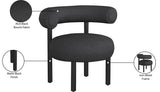 Bordeaux Contemporary Accent Chair with Curved Back Support and Stylish Iron Frame for Comfort