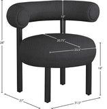 Bordeaux Contemporary Accent Chair with Curved Back Support and Stylish Iron Frame for Comfort