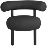 Bordeaux Contemporary Accent Chair with Curved Back Support and Stylish Iron Frame for Comfort