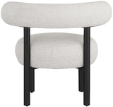 Bordeaux Contemporary Accent Chair with Curved Back Support and Stylish Iron Frame for Comfort