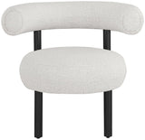 Bordeaux Contemporary Accent Chair with Curved Back Support and Stylish Iron Frame for Comfort