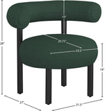 Bordeaux Contemporary Accent Chair with Curved Back Support and Stylish Iron Frame for Comfort