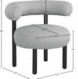 Bordeaux Contemporary Accent Chair with Curved Back Support and Stylish Iron Frame for Comfort