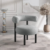 Bordeaux Contemporary Accent Chair with Curved Back Support and Stylish Iron Frame for Comfort