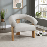 Winston Modern Accent Chair - Stylish Boucle Fabric Design with Solid Wood Legs for Any Room