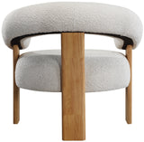 Winston Modern Accent Chair - Stylish Boucle Fabric Design with Solid Wood Legs for Any Room