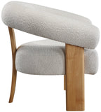 Winston Modern Accent Chair - Stylish Boucle Fabric Design with Solid Wood Legs for Any Room