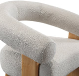 Winston Modern Accent Chair - Stylish Boucle Fabric Design with Solid Wood Legs for Any Room