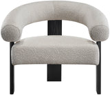 Winston Modern Accent Chair - Luxe Boucle Upholstery, Curved Back Design, Stylish Comfort for Any Room
