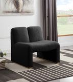 Alta Contemporary Accent Chair with Brushed Gold Legs and Solid Wood Frame for Stylish Living Spaces