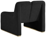 Alta Contemporary Accent Chair with Brushed Gold Legs and Solid Wood Frame for Stylish Living Spaces