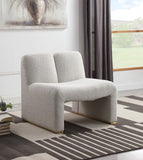 Alta Contemporary Accent Chair with Brushed Gold Legs and Solid Wood Frame for Stylish Living Spaces