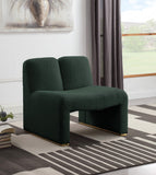 Alta Contemporary Accent Chair with Brushed Gold Legs and Solid Wood Frame for Stylish Living Spaces