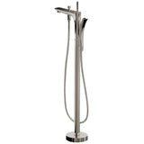 Kase 1-Handle Freestanding Claw Foot Tub Faucet with Hand Shower in Brushed Nickel