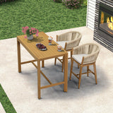 PURPLE LEAF Counter Stools Bar Stools Rattan Bar Stools Wicker Bar Chairs Woven Aluminum Barstools with Back and Cushions