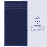 American Soft Linen 100% Cotton Turkish Towels for Bathroom, 4 Pack Bath Towel Set, Super Soft, Extra Large Bath Towels