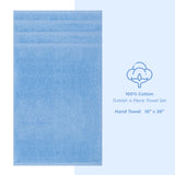 American Soft Linen 100% Cotton Turkish Towels, 4 Pack Hand Towel Set, Super Soft, Absorbent, Quick Dry Premium Towels