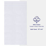 American Soft Linen 100% Cotton Turkish Towels for Bathroom, 4 Pack Bath Towel Set, Super Soft, Extra Large Bath Towels