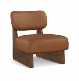 Vetra - Vegan Leather Upholstered Accent Chair With Brown Base