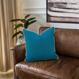 20 x 20 Outdoor Pillow with Dec Cord- Seascape Turquoise- Poly Insert